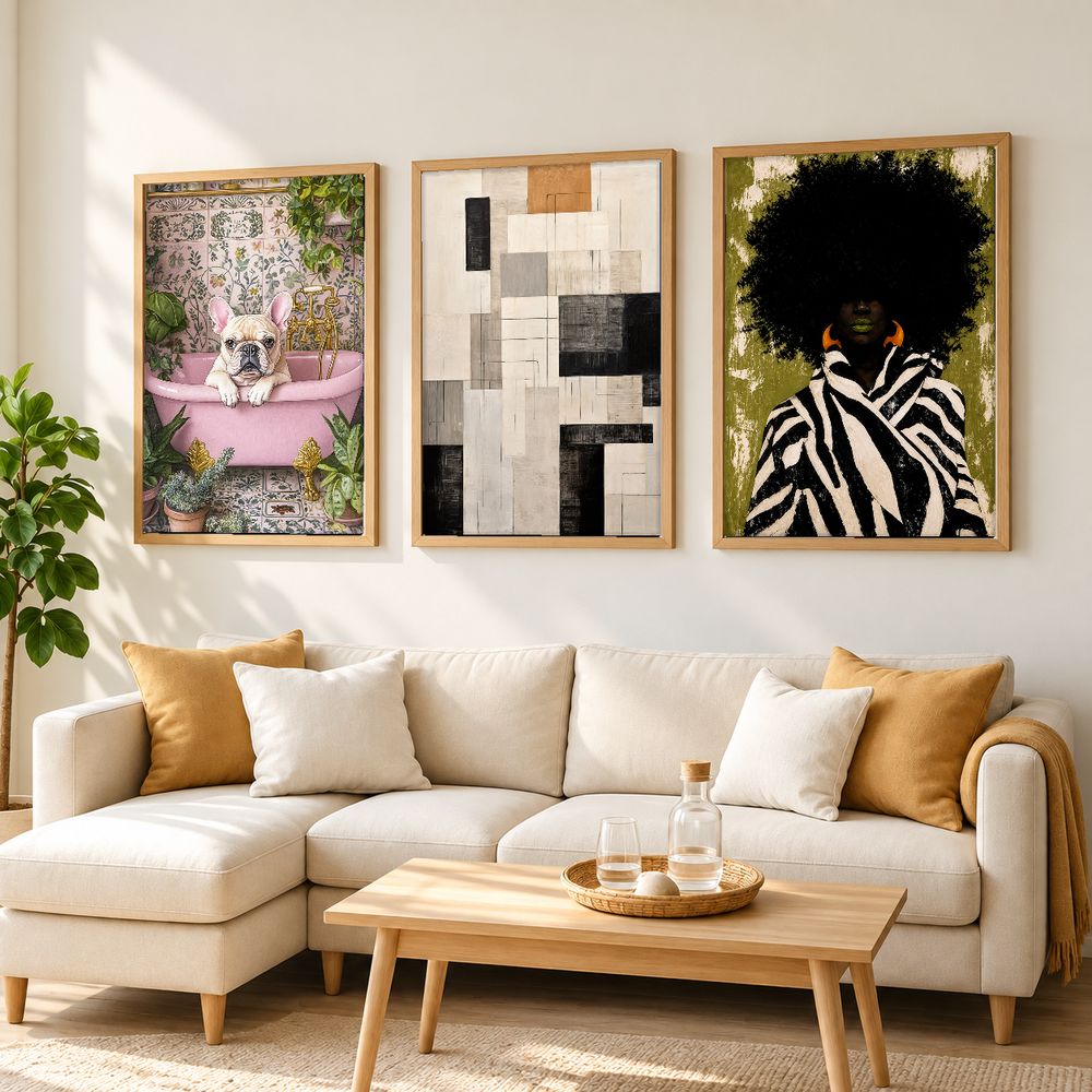 Set de 3 cuadros decorativos que combinan