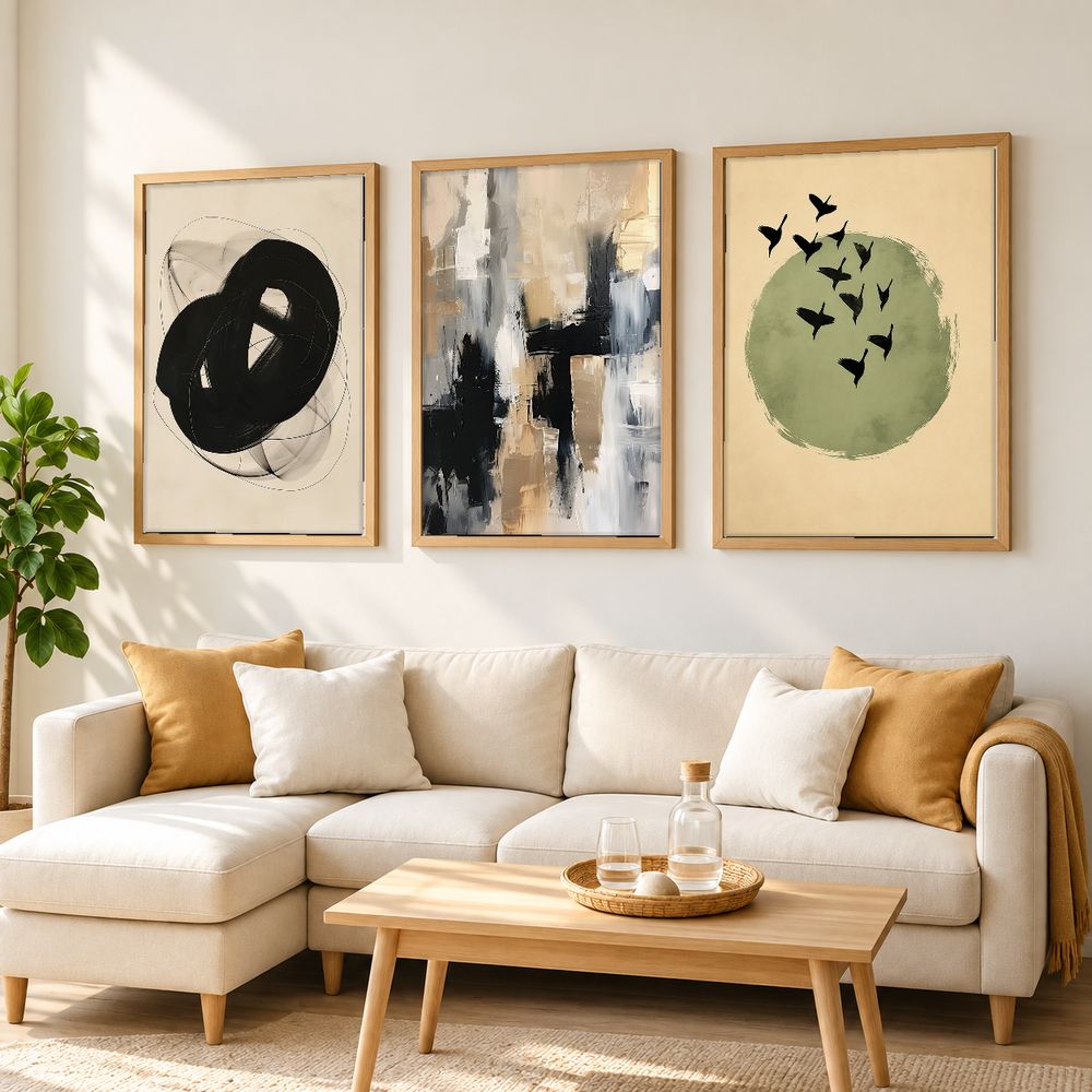 Set de 3 cuadros decorativos que combinan