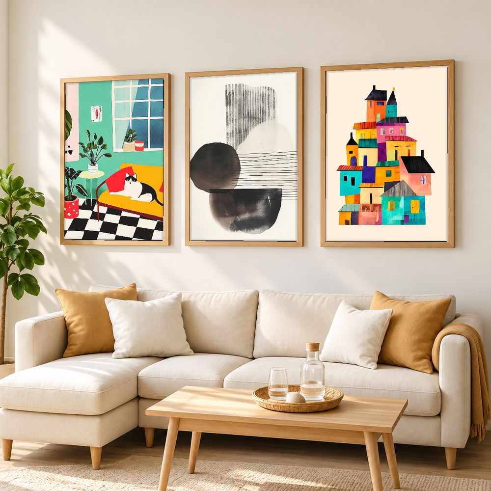 Set de 3 cuadros decorativos que combinan