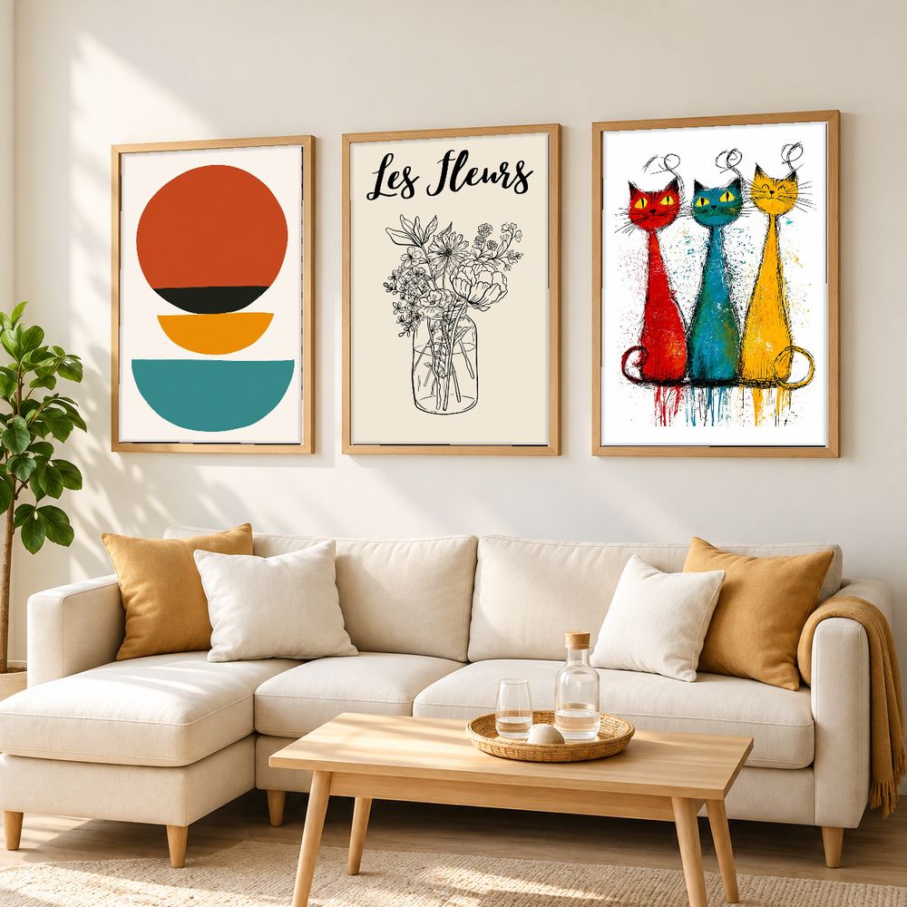 Set de 3 cuadros decorativos que combinan