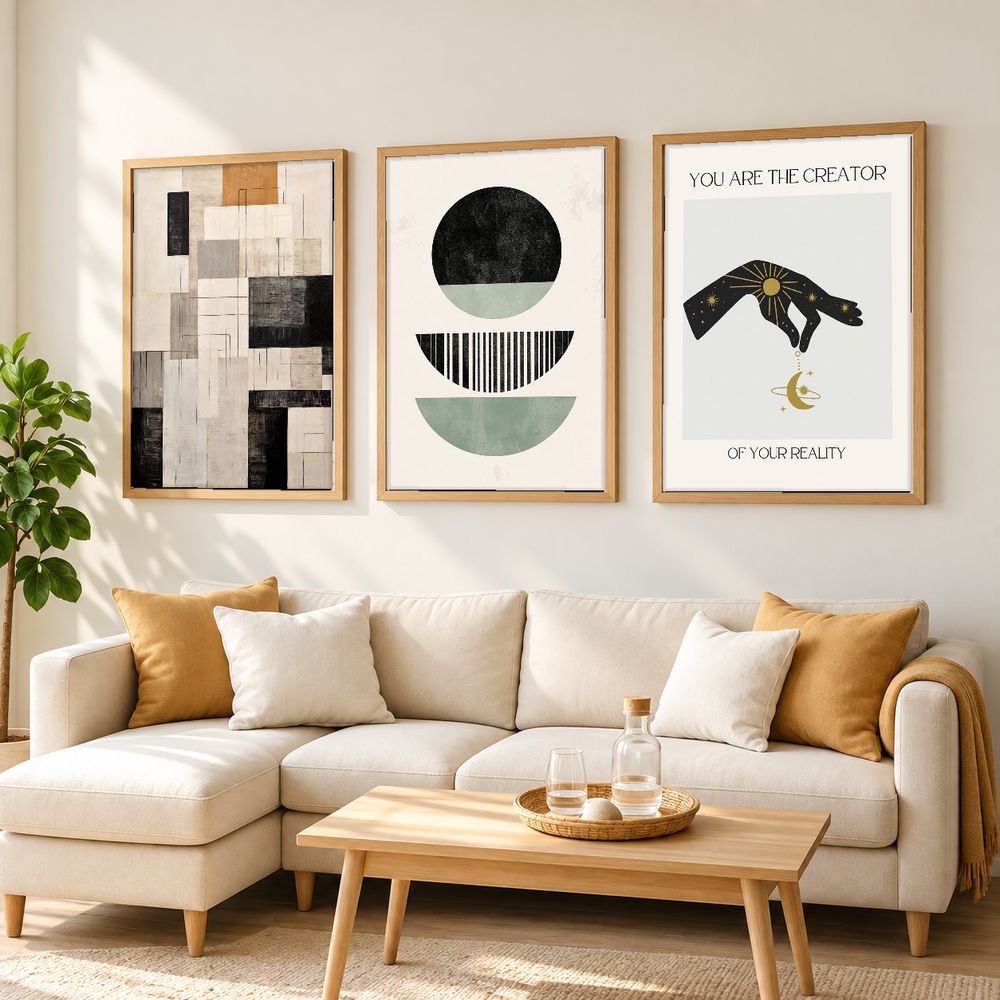 Set de 3 cuadros decorativos que combinan
