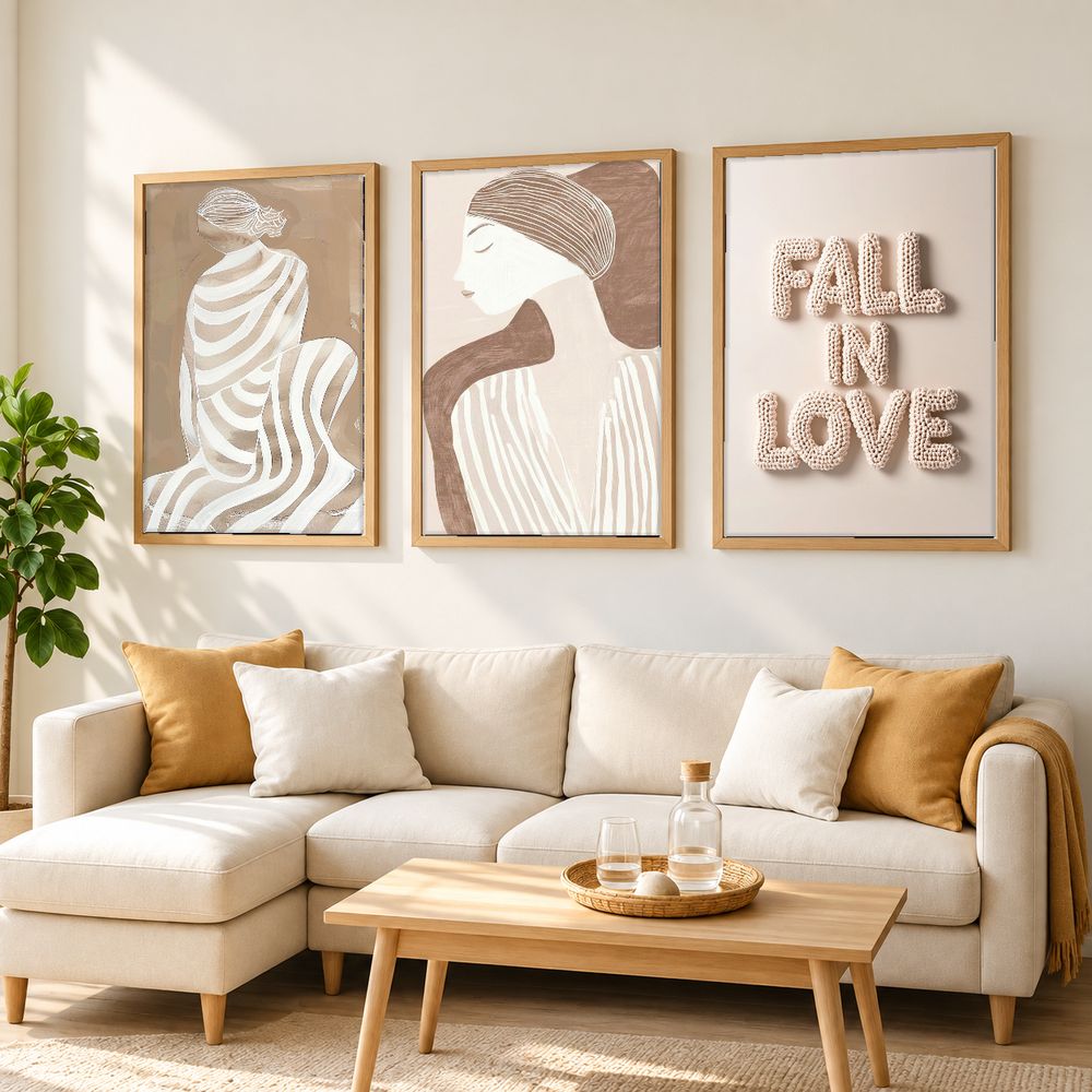 Set de 3 cuadros decorativos que combinan