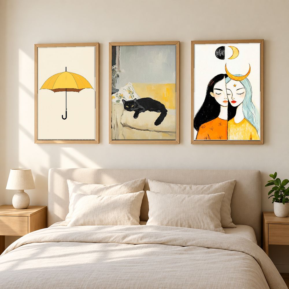 Set de 3 cuadros decorativos que combinan