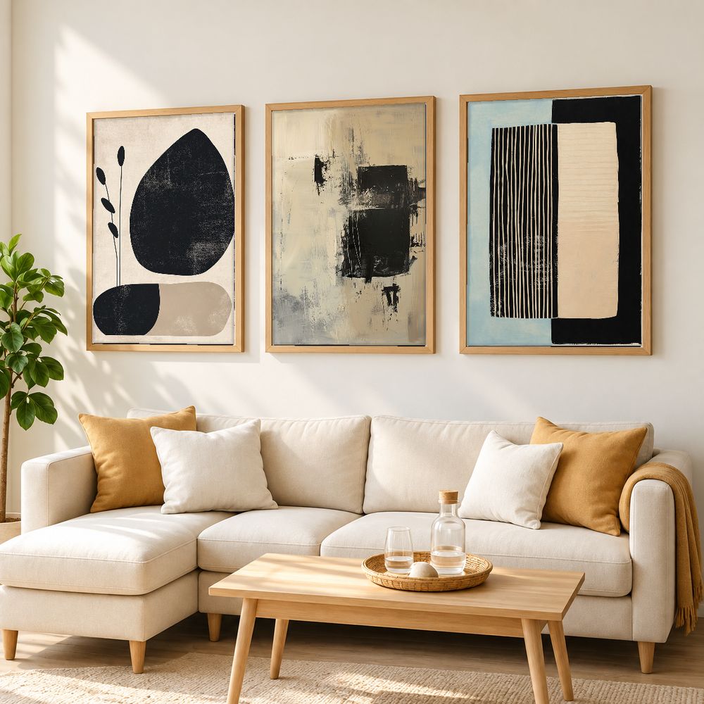 Set de 3 cuadros decorativos que combinan