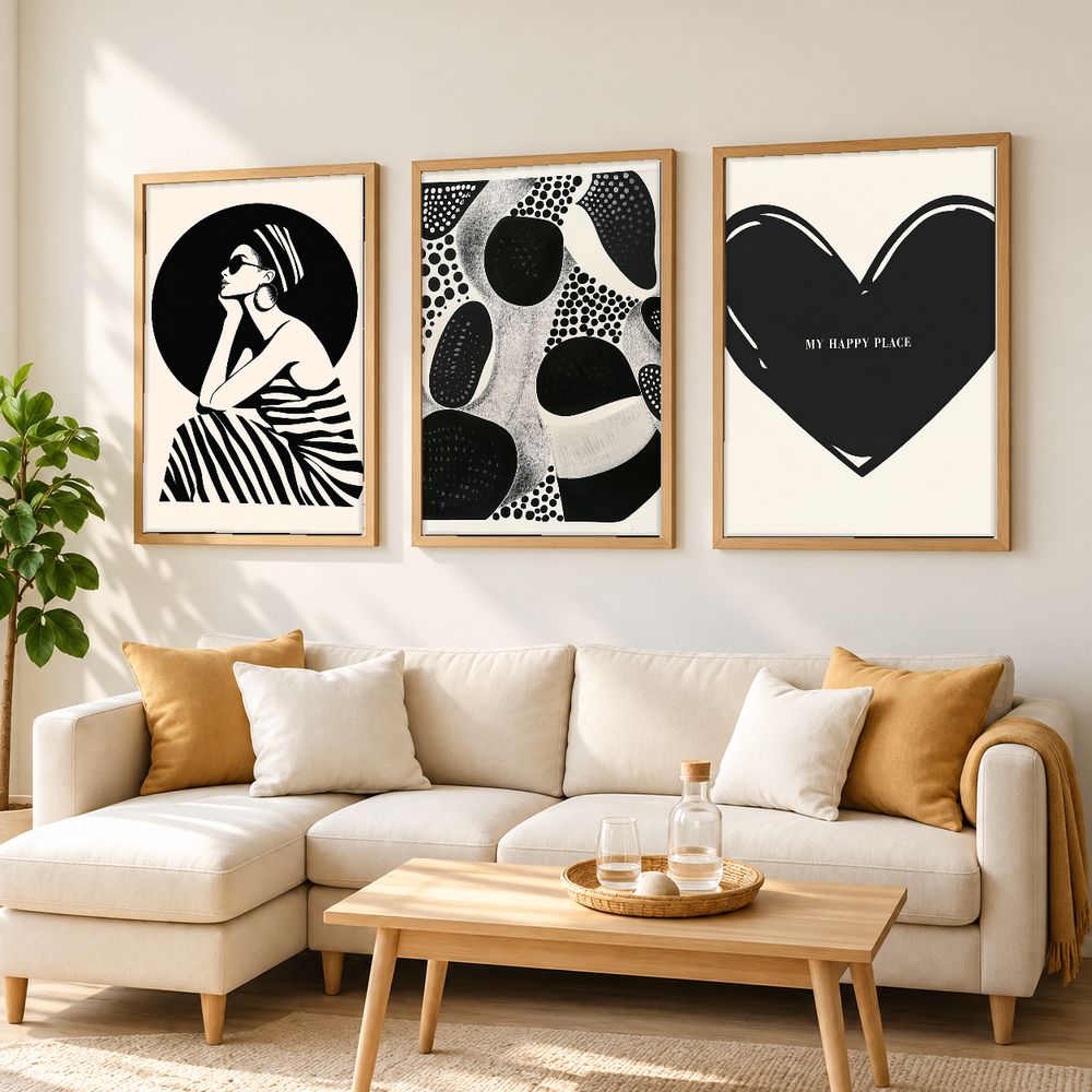 Set de 3 cuadros decorativos que combinan