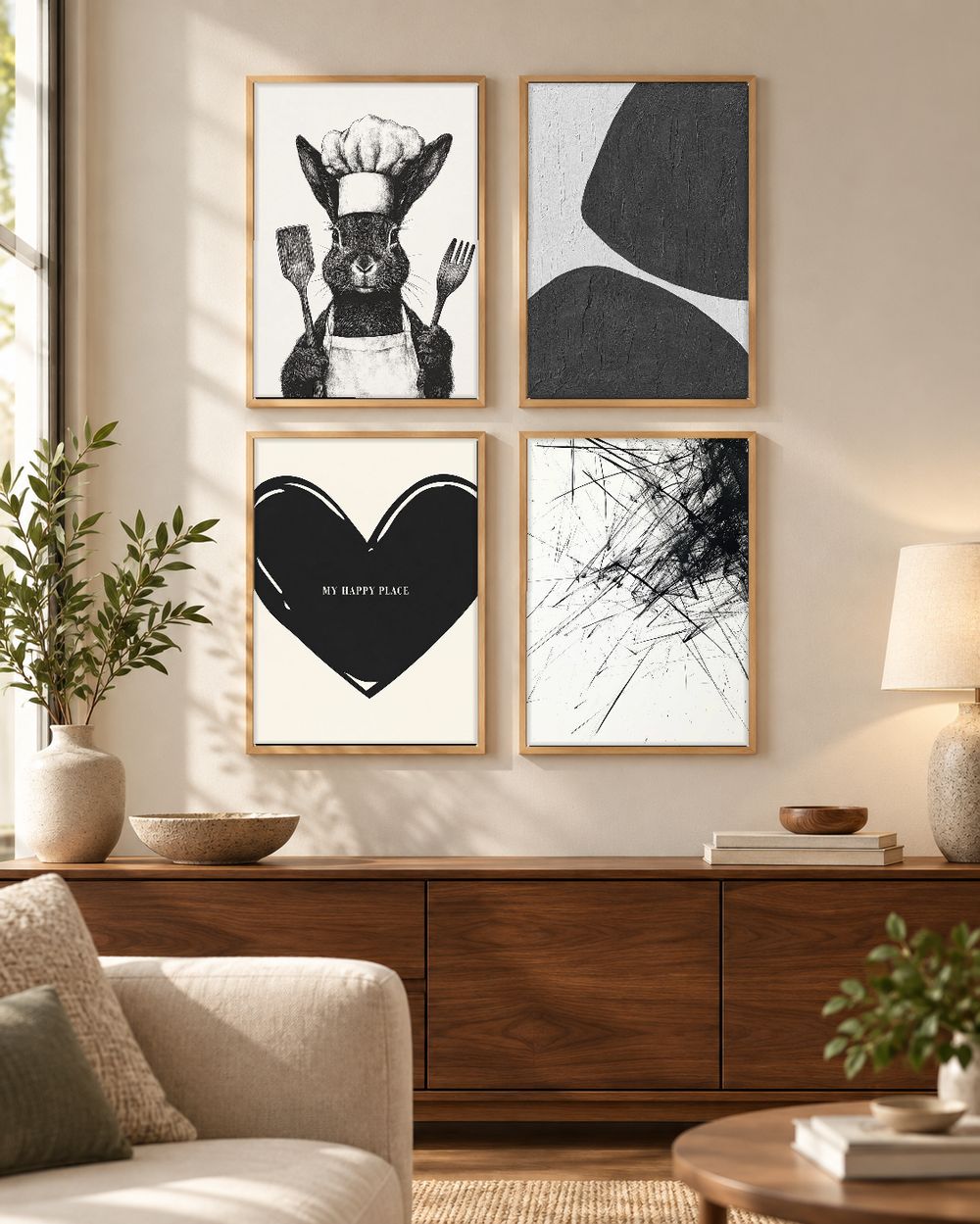Set de 4 cuadros decorativos que combinan
