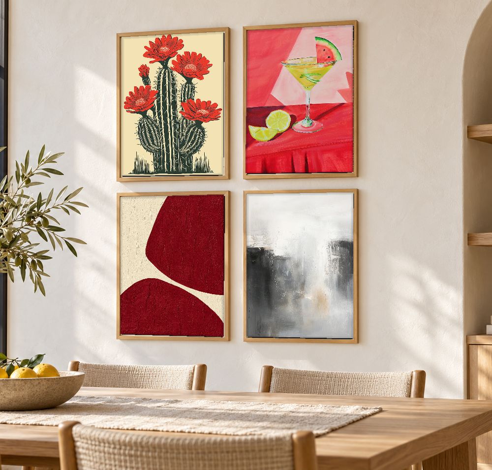Set de 4 cuadros decorativos que combinan