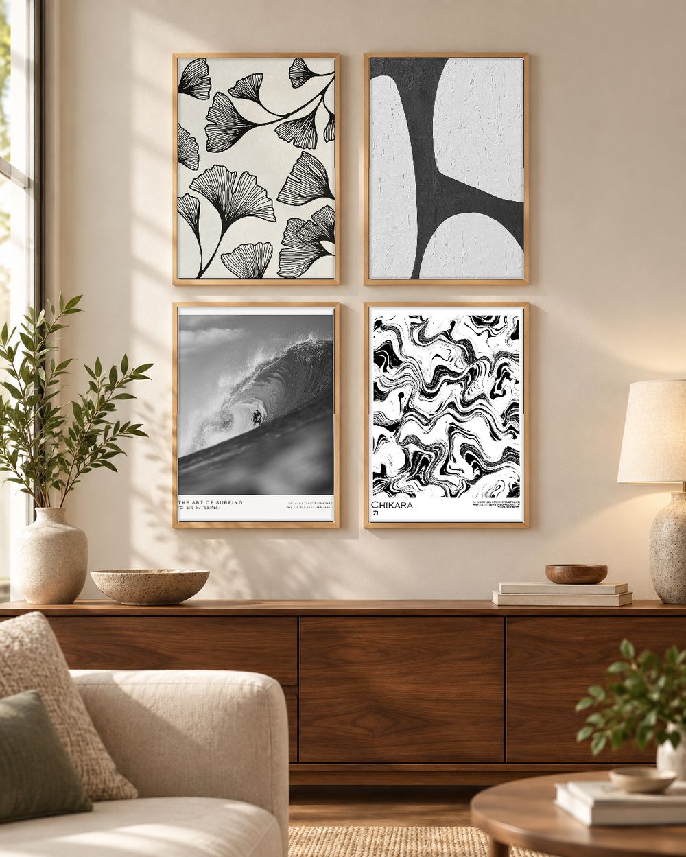 Set de 4 cuadros decorativos que combinan