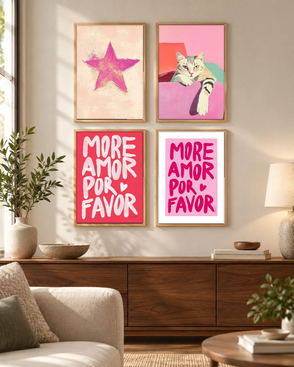 Set de 4 cuadros decorativos que combinan