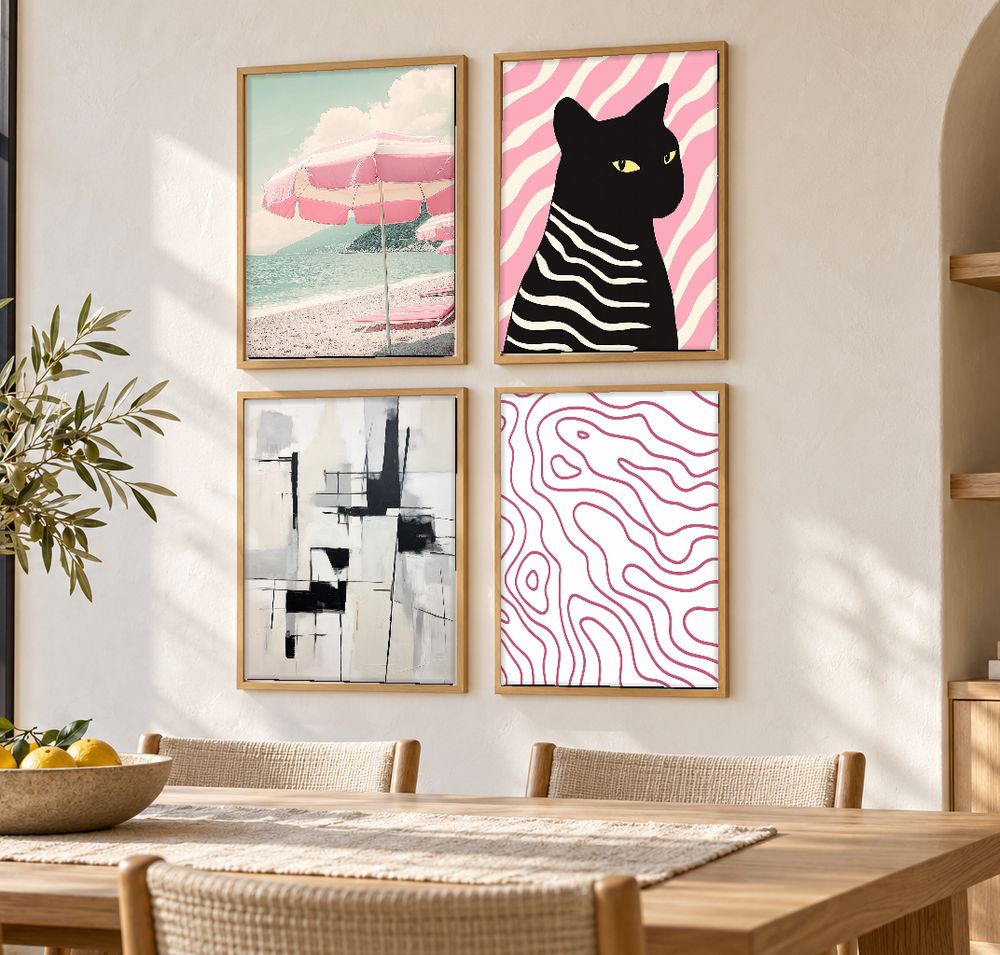 Set de 4 cuadros decorativos que combinan