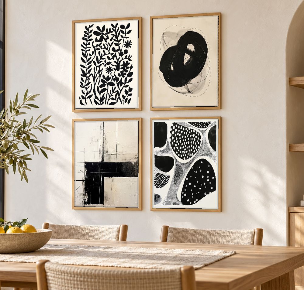 Set de 4 cuadros decorativos que combinan