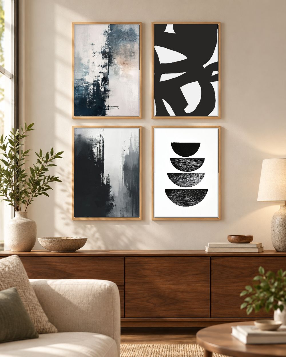 Set de 4 cuadros decorativos que combinan