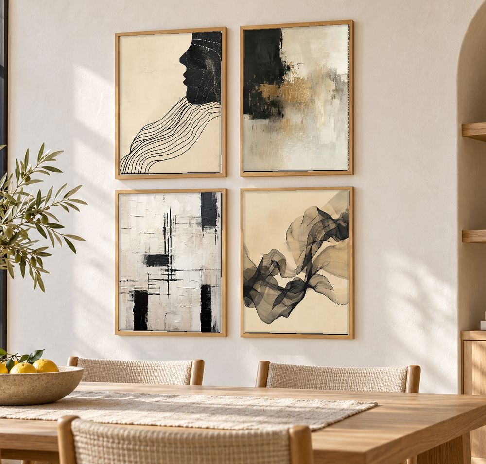 Set de 4 cuadros decorativos que combinan