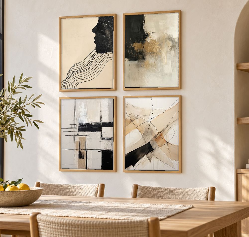 Set de 4 cuadros decorativos que combinan