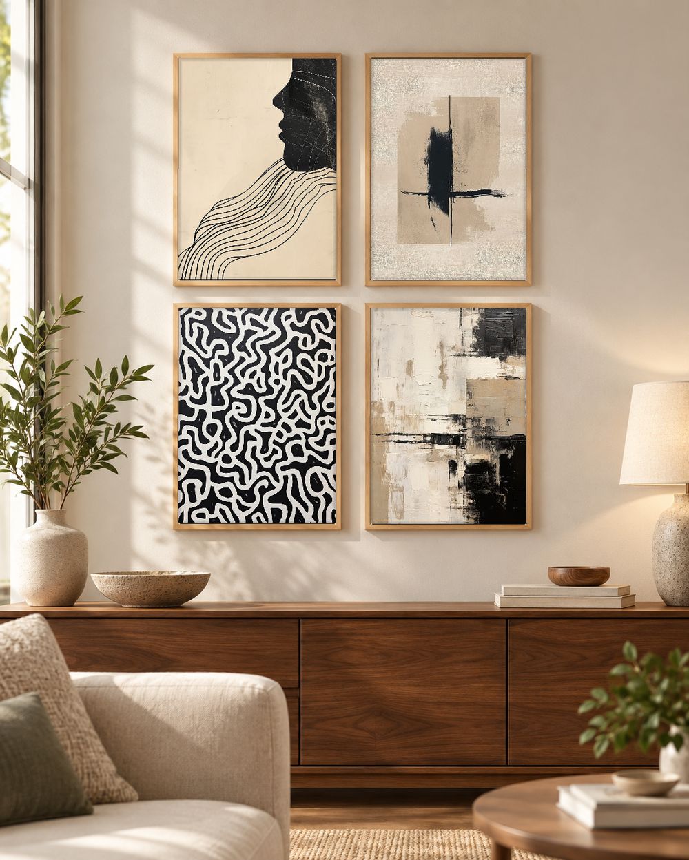 Set de 4 cuadros decorativos que combinan