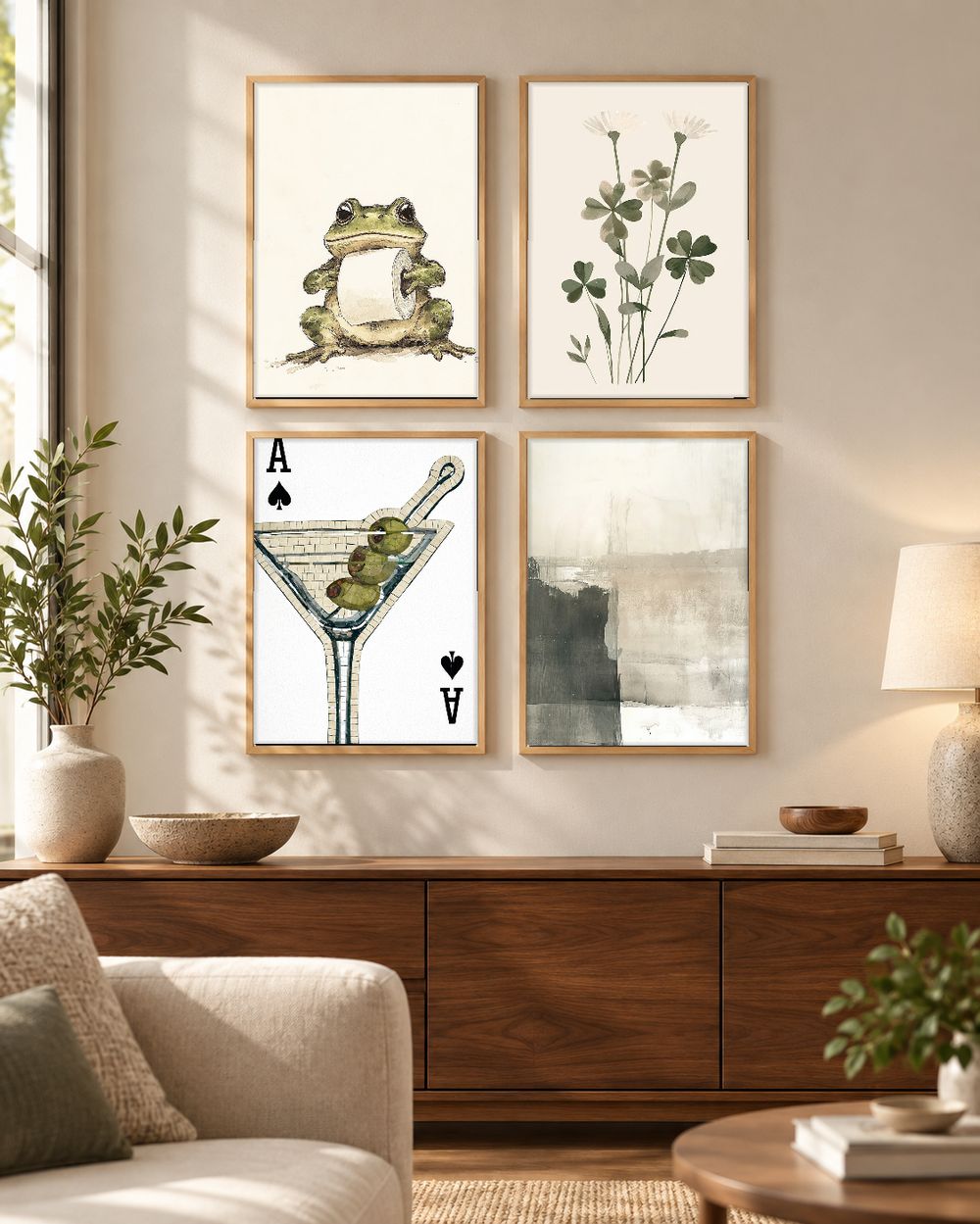Set de 4 cuadros decorativos que combinan