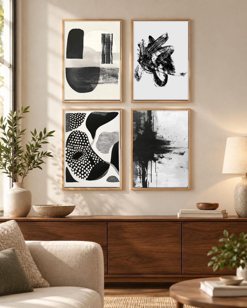 Set de 4 cuadros decorativos que combinan