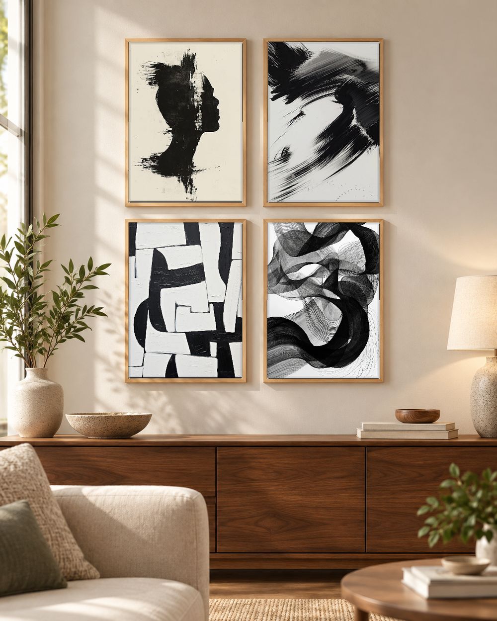 Set de 4 cuadros decorativos que combinan