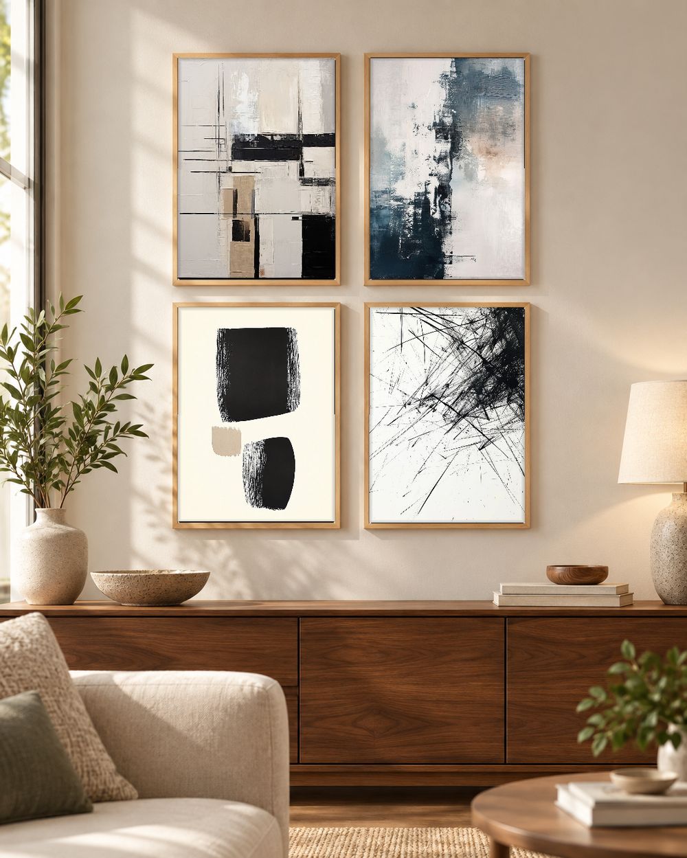 Set de 4 cuadros decorativos que combinan