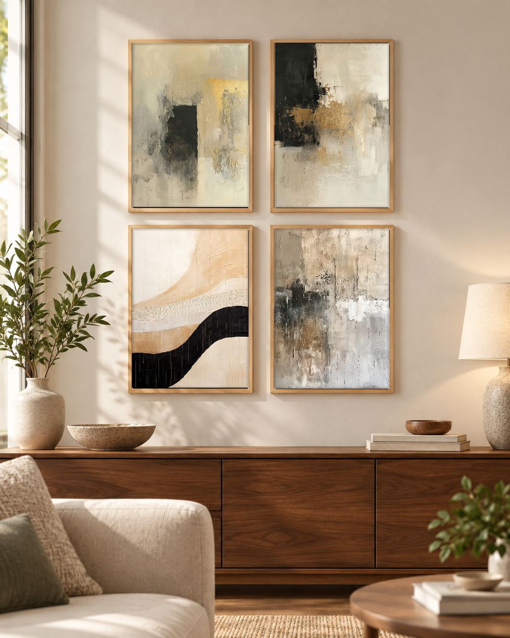Set de 4 cuadros decorativos que combinan