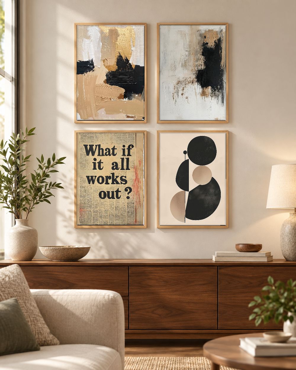 Set de 4 cuadros decorativos que combinan