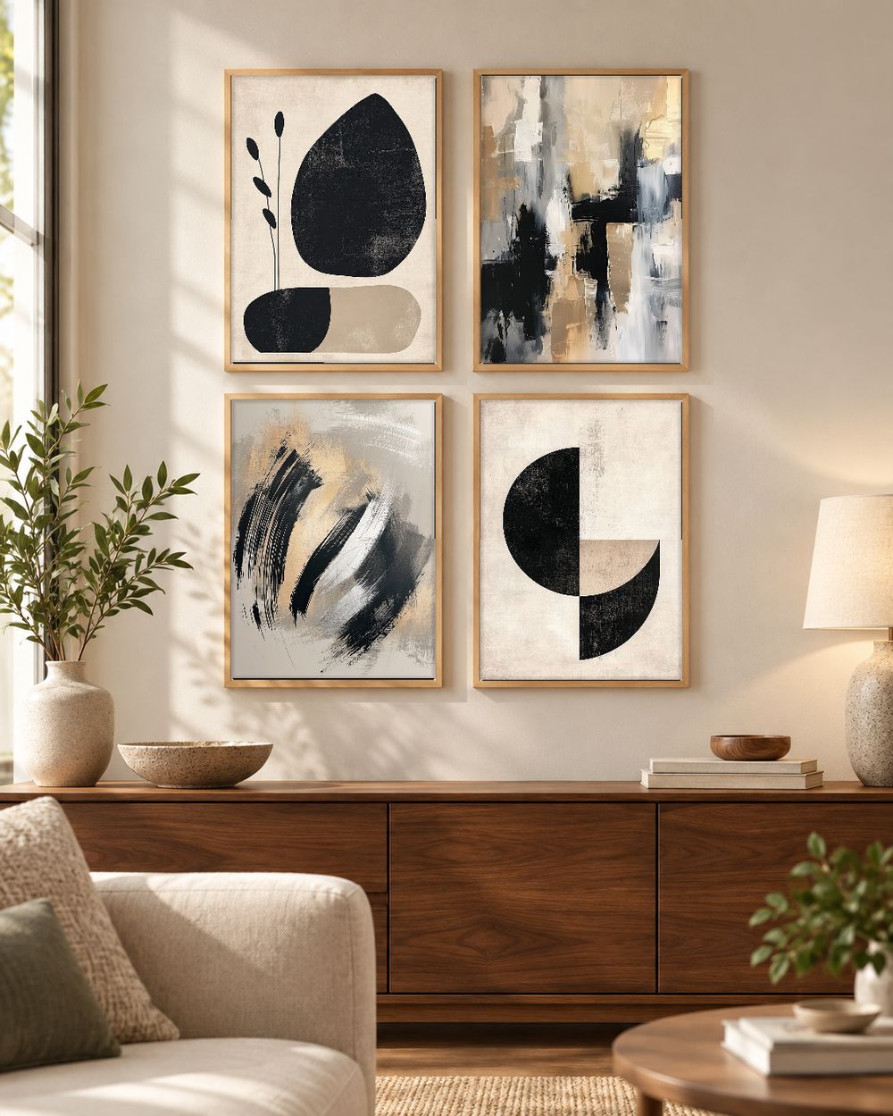 Set de 4 cuadros decorativos que combinan