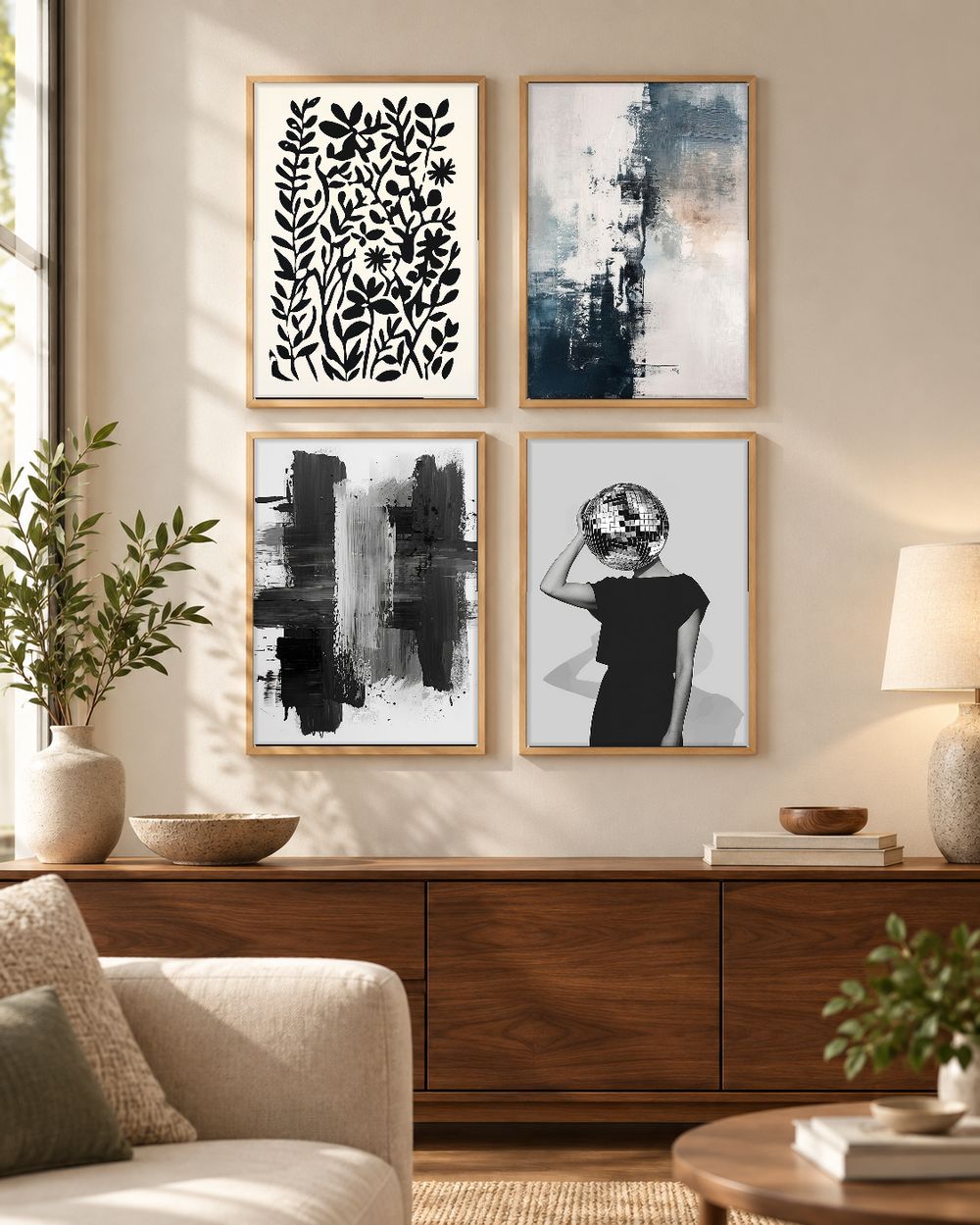 Set de 4 cuadros decorativos que combinan