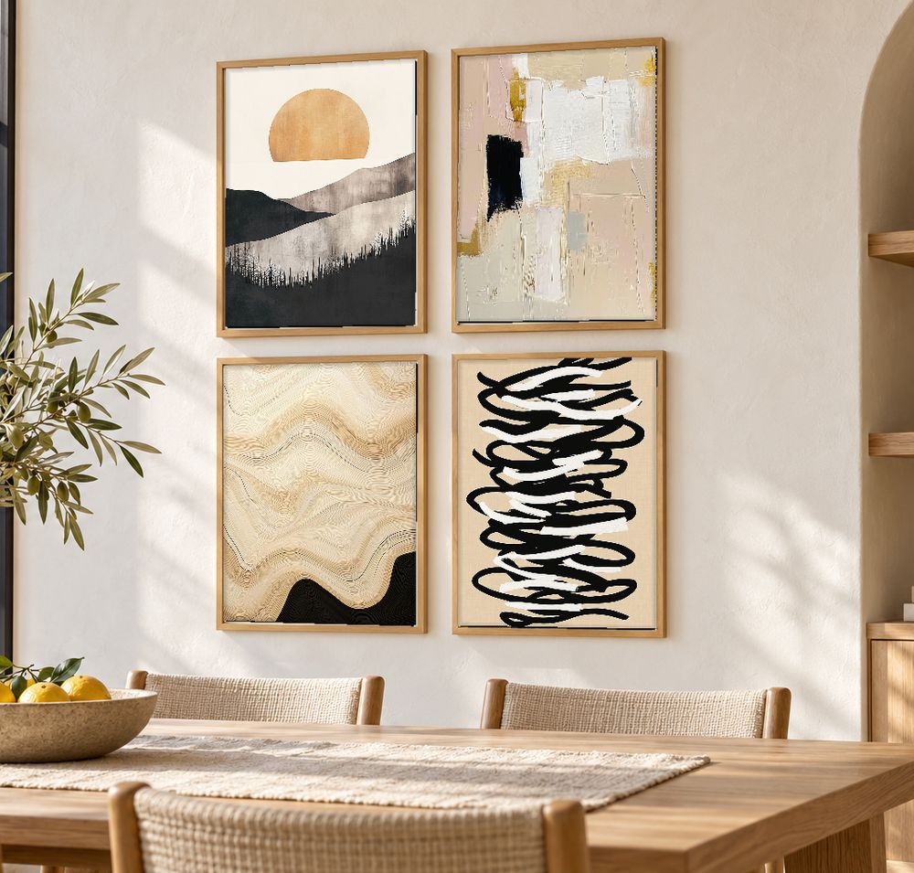 Set de 4 cuadros decorativos que combinan