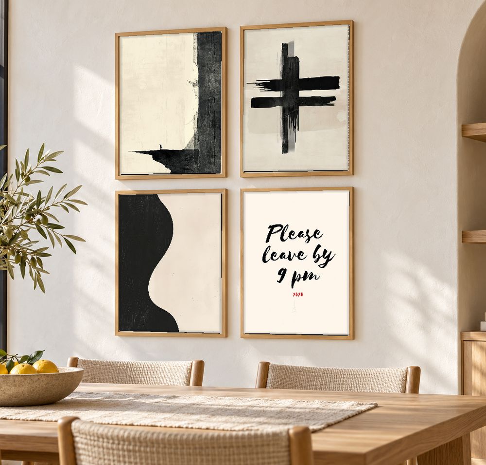 Set de 4 cuadros decorativos que combinan