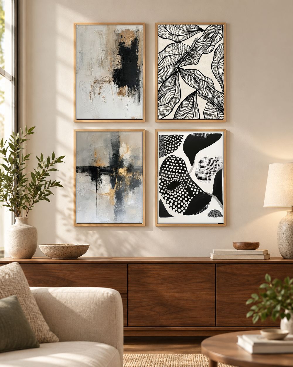 Set de 4 cuadros decorativos que combinan