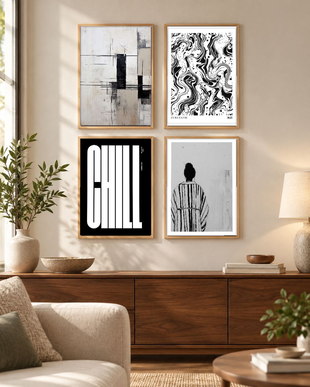 Set de 4 cuadros decorativos que combinan