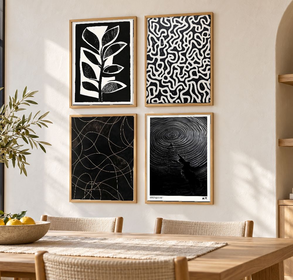 Set de 4 cuadros decorativos que combinan