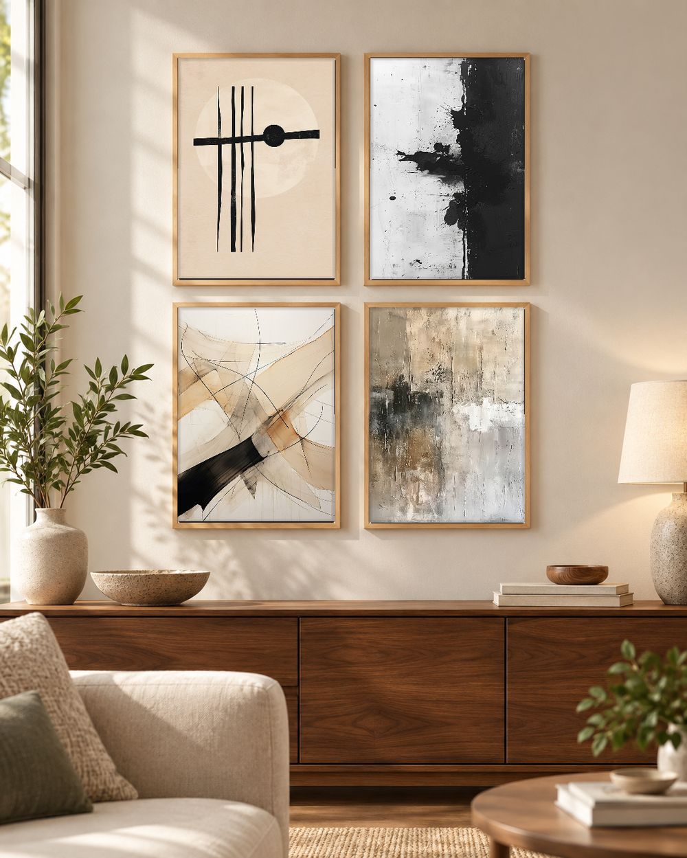Set de 4 cuadros decorativos que combinan