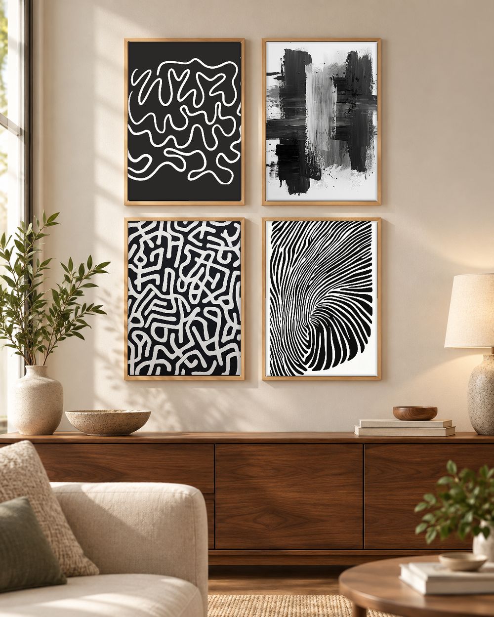 Set de 4 cuadros decorativos que combinan