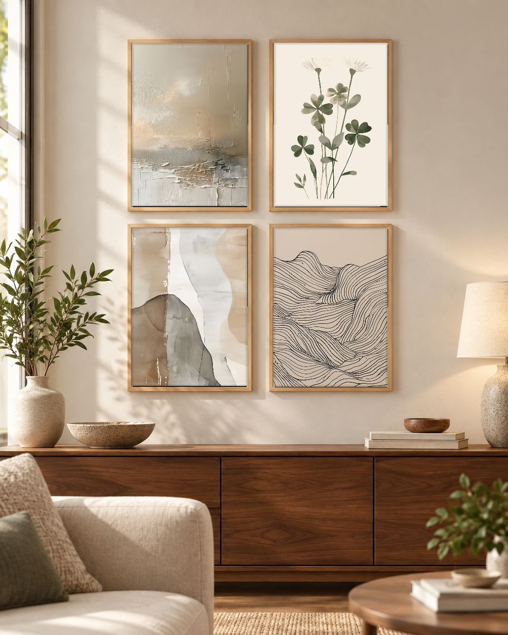 Set de 4 cuadros decorativos que combinan