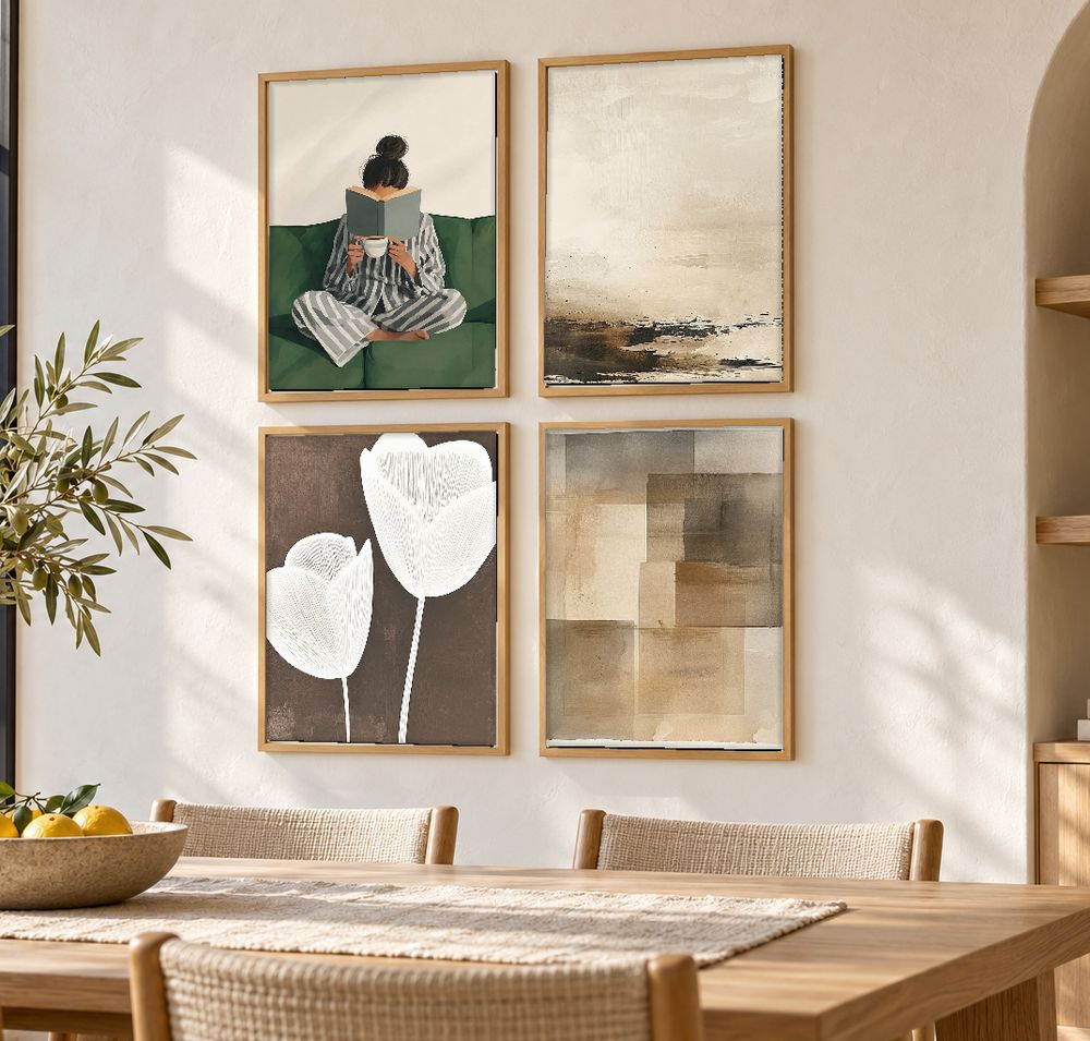 Set de 4 cuadros decorativos que combinan