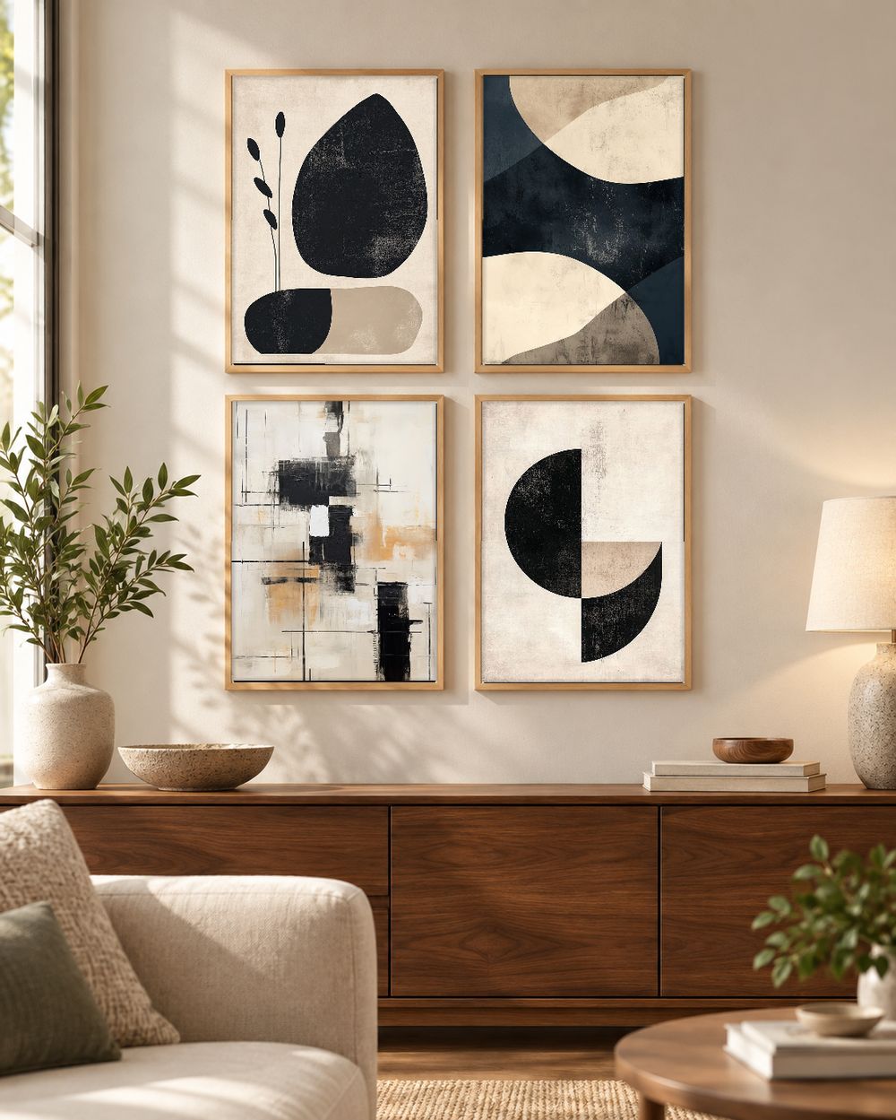 Set de 4 cuadros decorativos que combinan
