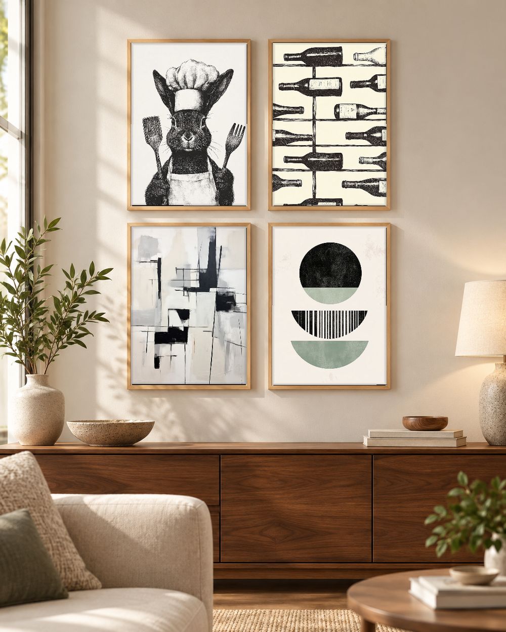 Set de 4 cuadros decorativos que combinan