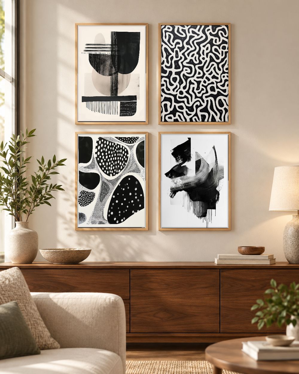 Set de 4 cuadros decorativos que combinan