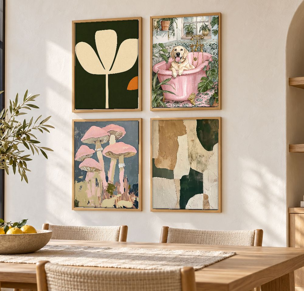 Set de 4 cuadros decorativos que combinan