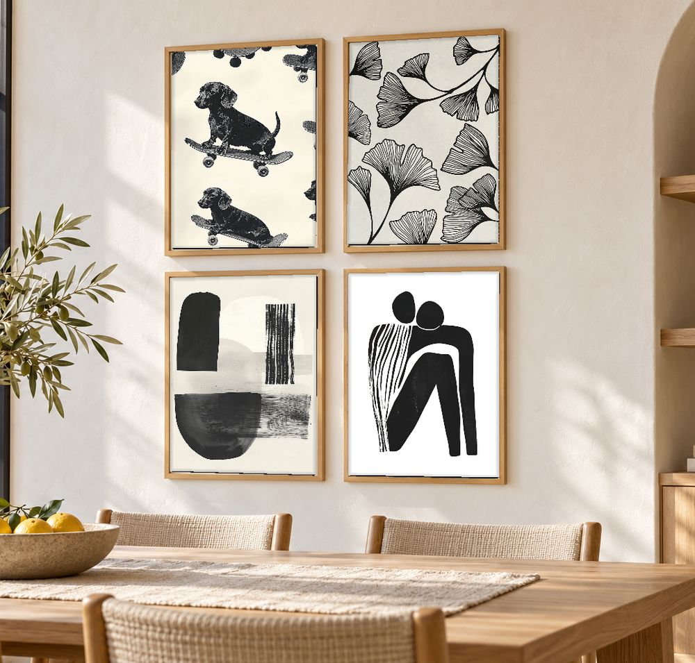 Set de 4 cuadros decorativos que combinan