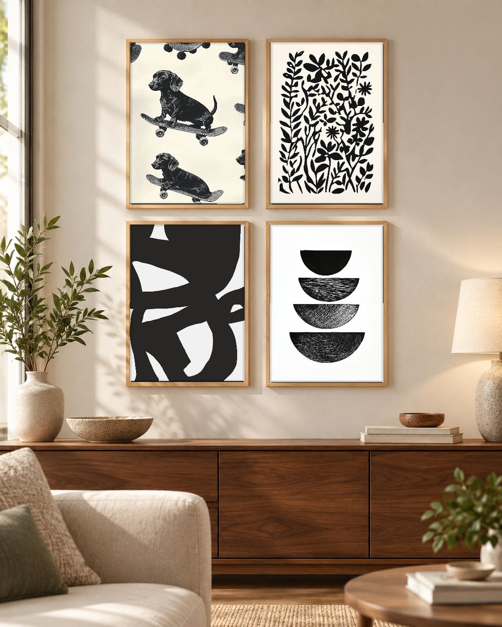 Set de 4 cuadros decorativos que combinan