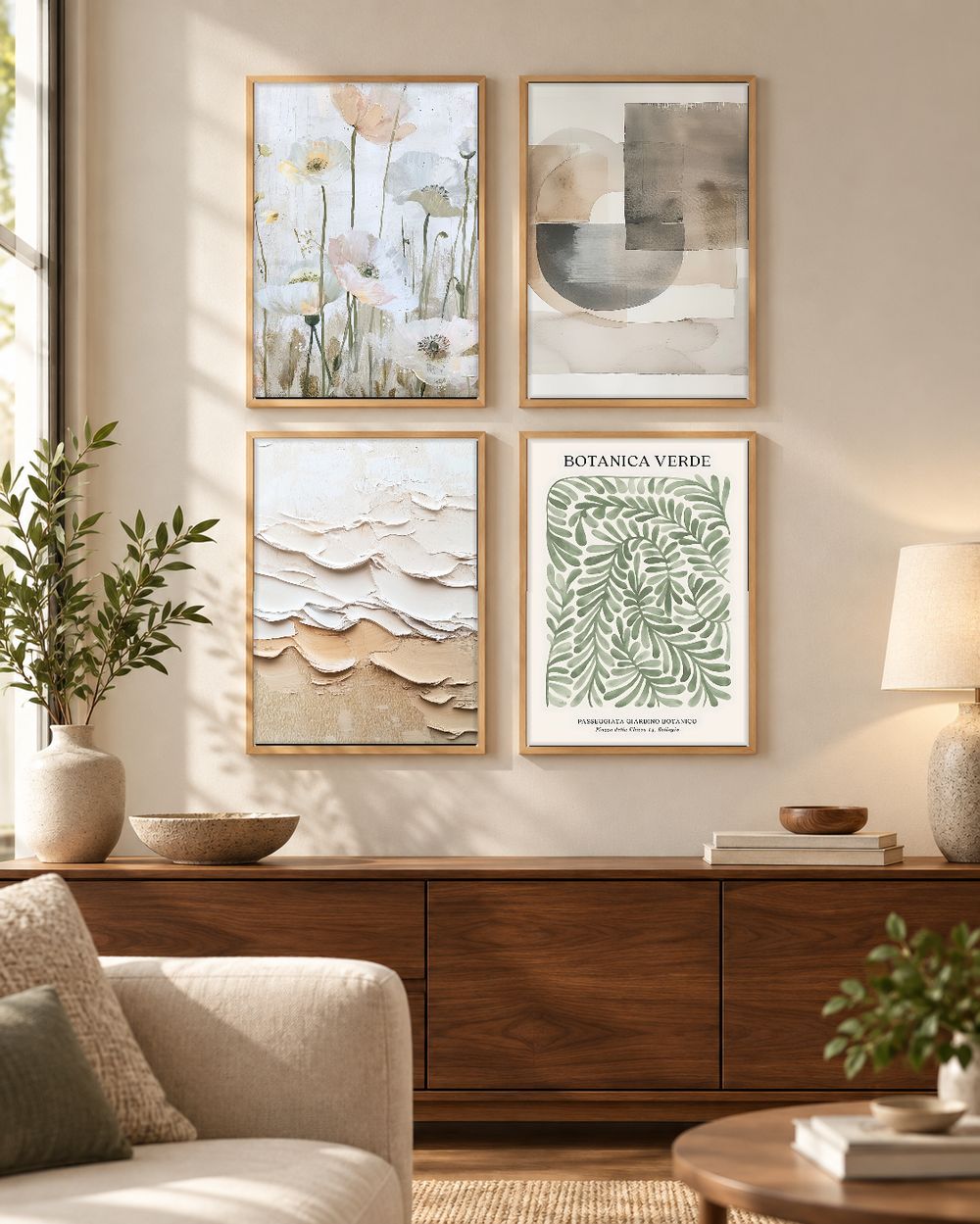 Set de 4 cuadros decorativos que combinan