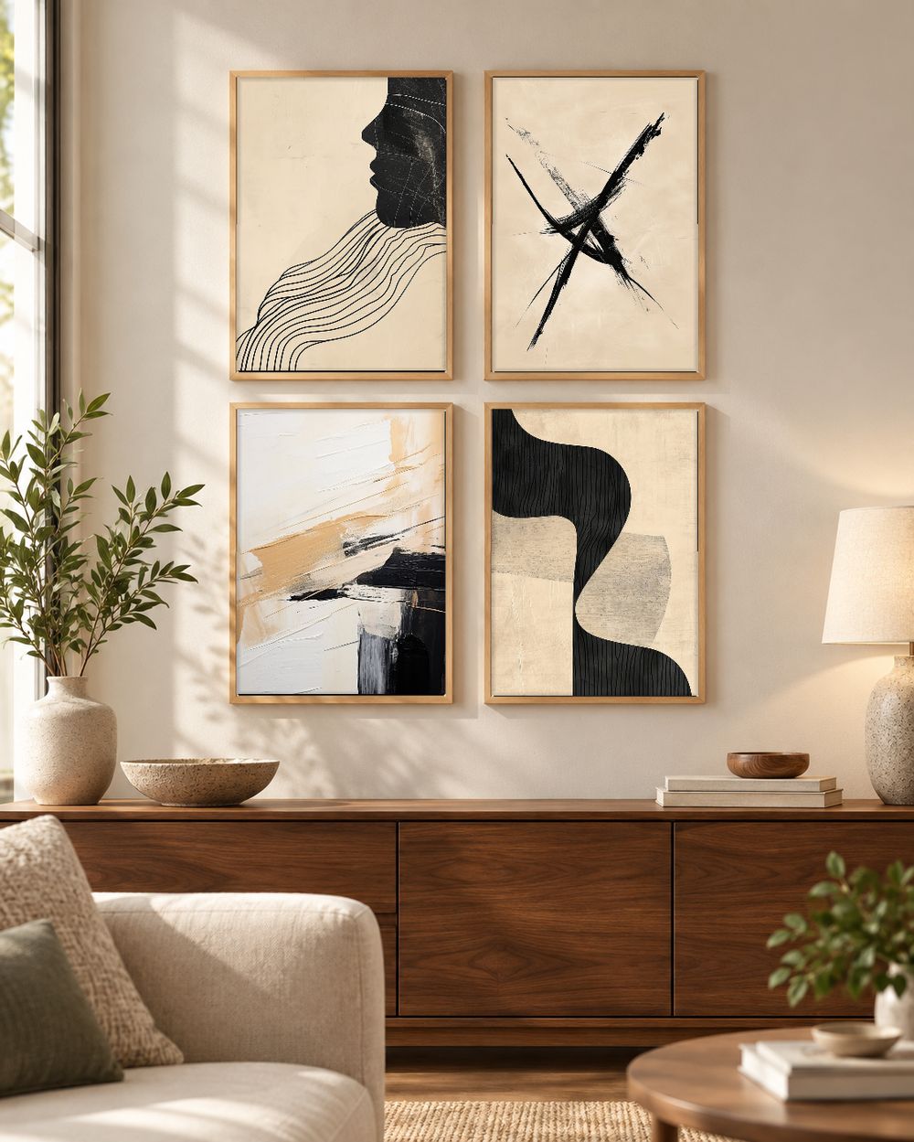 Set de 4 cuadros decorativos que combinan