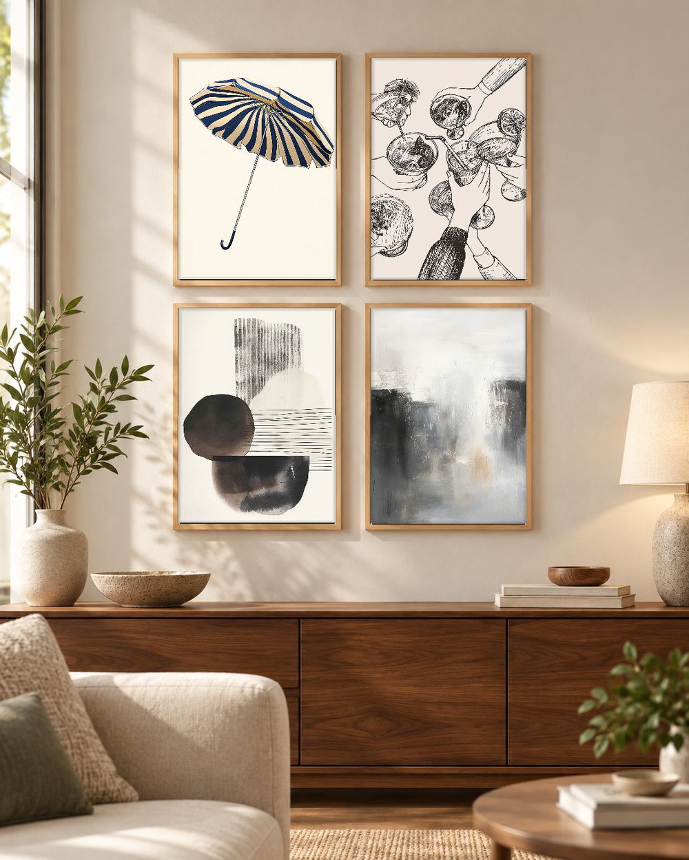 Set de 4 cuadros decorativos que combinan