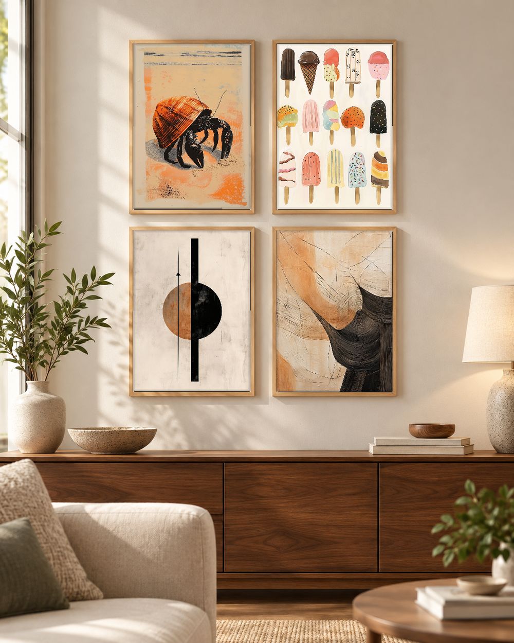 Set de 4 cuadros decorativos que combinan