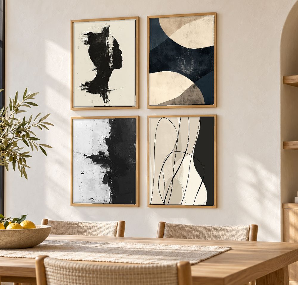 Set de 4 cuadros decorativos que combinan