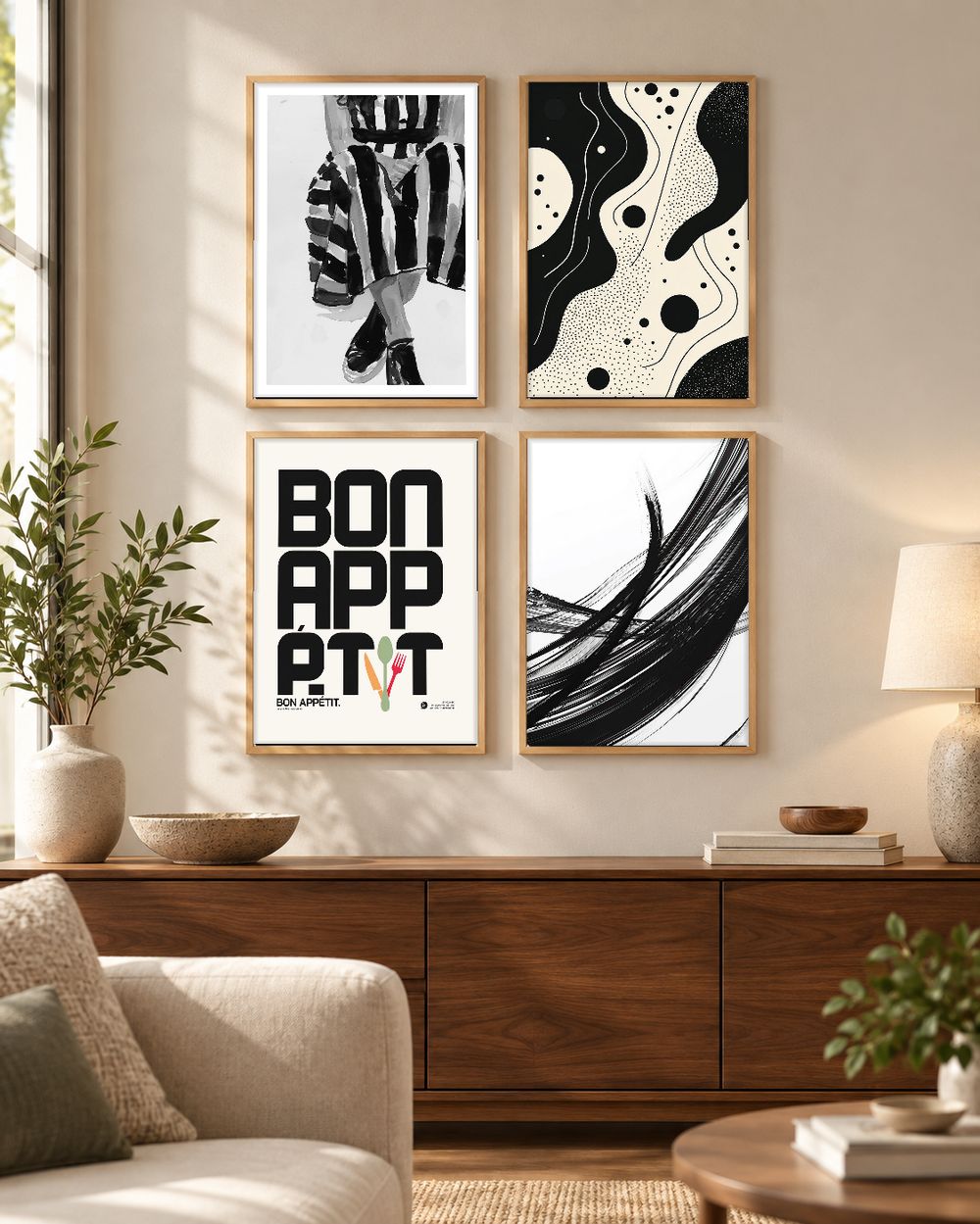 Set de 4 cuadros decorativos que combinan