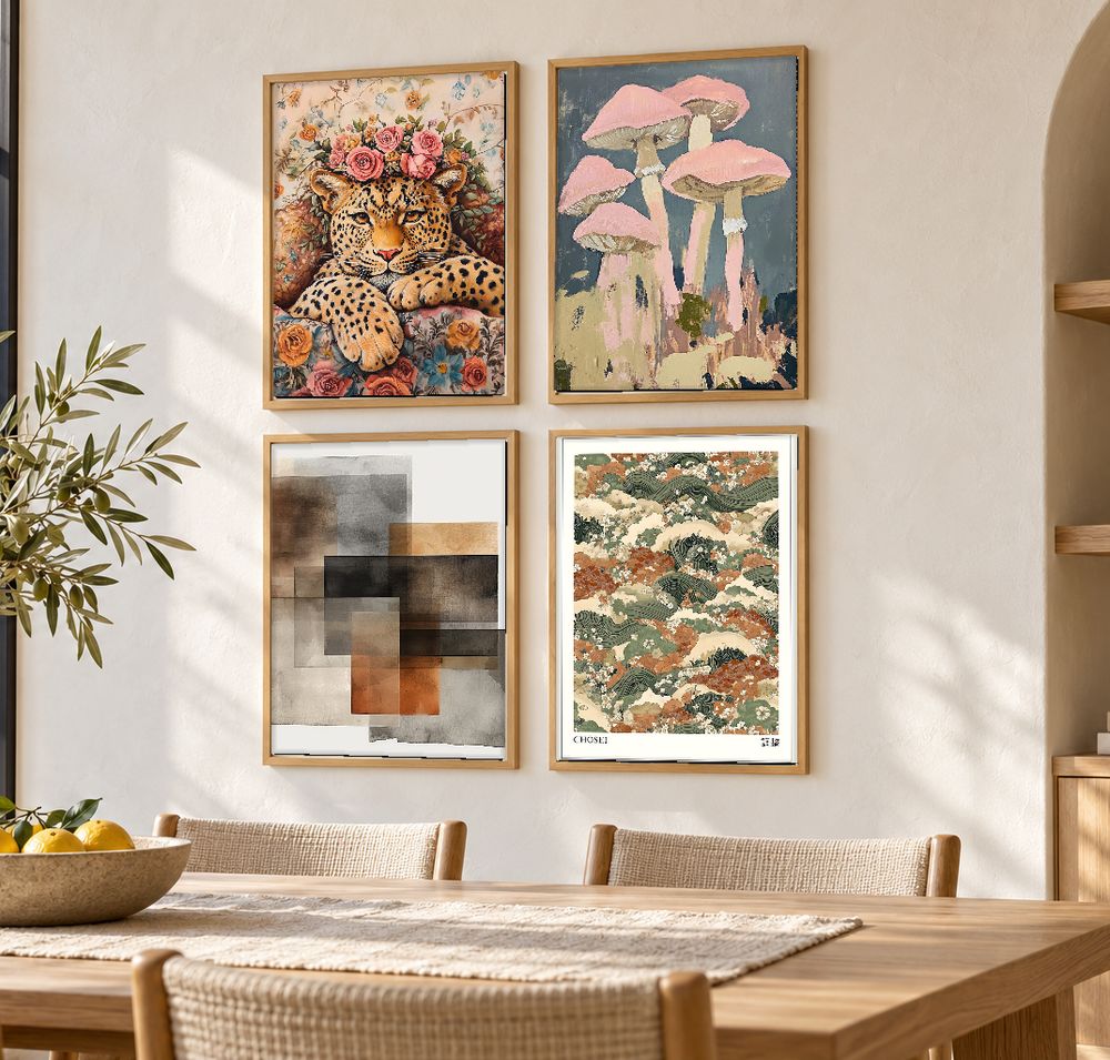 Set de 4 cuadros decorativos que combinan