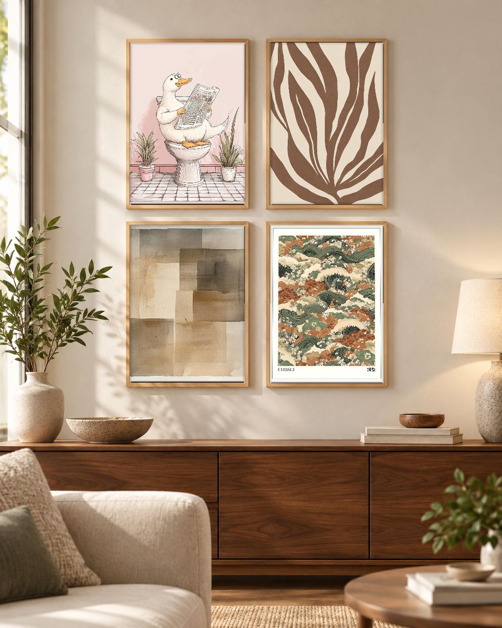 Set de 4 cuadros decorativos que combinan